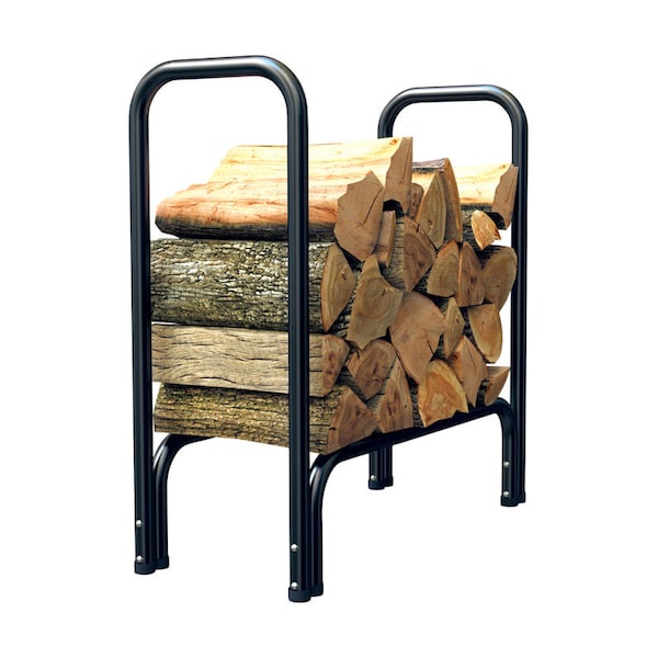 B & K Panacea Black Powder Coated Steel Log Rack 15215 - main